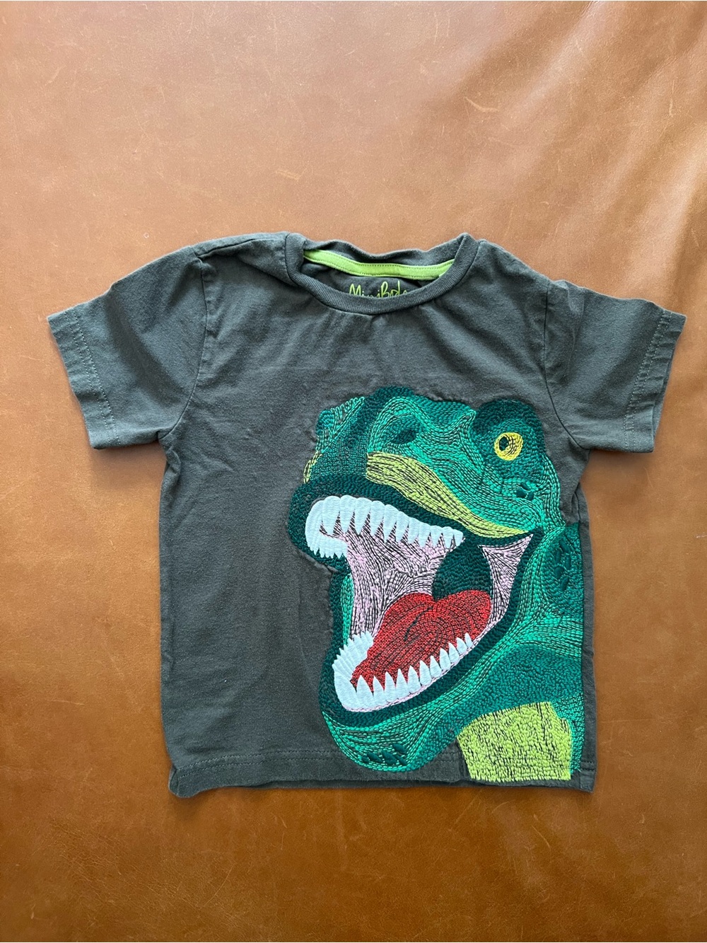 MINI BODEN Super Stitch T-Rex Tee, 3-4yrs